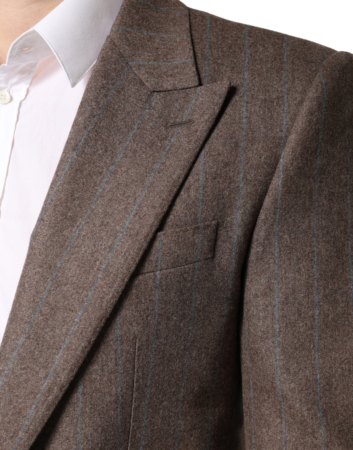 Dolce & Gabbana Brown Pinstripes Single Breasted Blazer