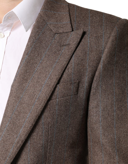 Dolce & Gabbana Brown Pinstripes Single Breasted Blazer