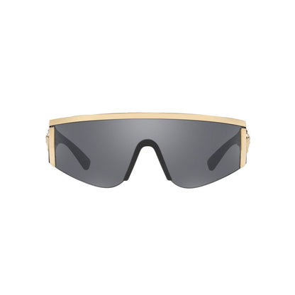 Versace Unisex VE2197 Tribute Shield Sunglasses – Black & Gold