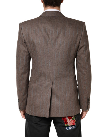 Dolce & Gabbana Brown Pinstripes Single Breasted Blazer