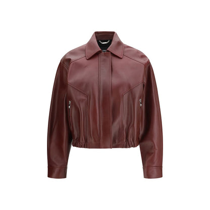 Versace Bordeaux Leather Jacket for Women