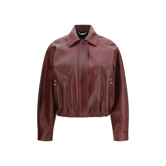Versace Bordeaux Leather Jacket for Women