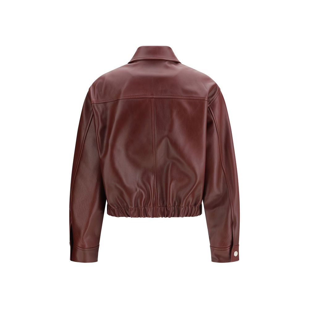 Versace Bordeaux Leather Jacket for Women
