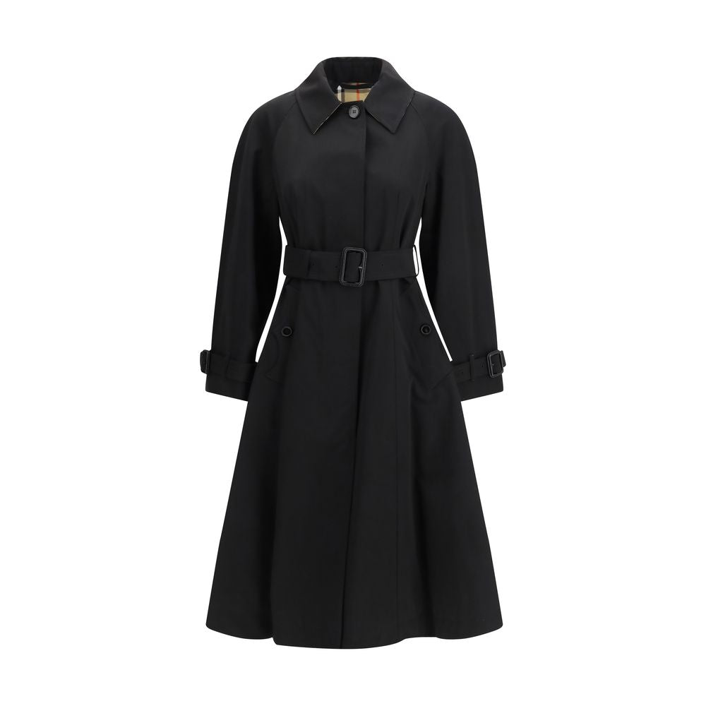 Burberry Black Cotton Ellingham Gabardine Trench Coat