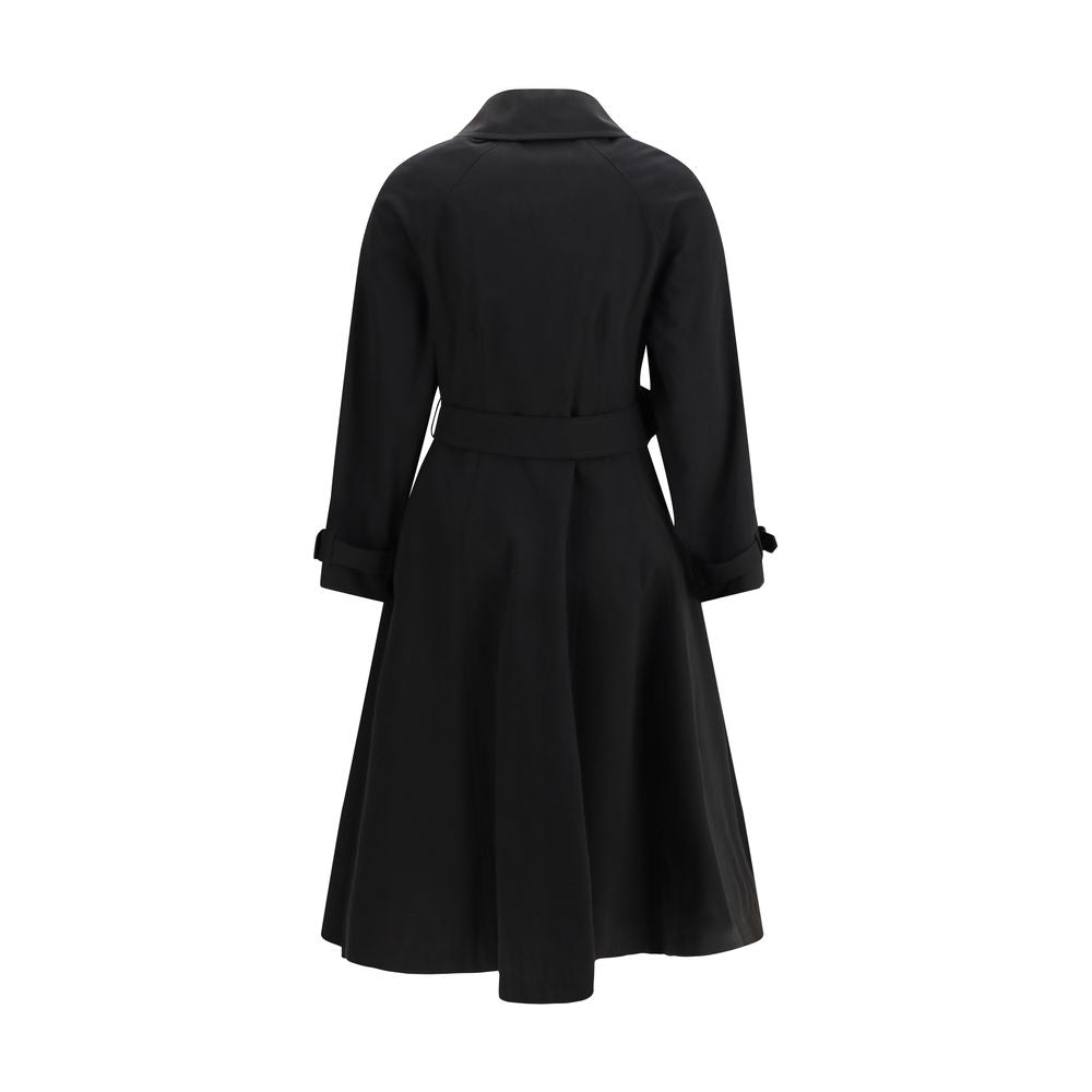 Burberry Black Cotton Ellingham Gabardine Trench Coat