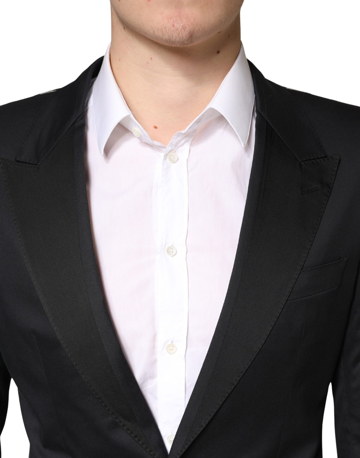 Dolce & Gabbana Black Cotton Single Breasted Slim Fit 2 Piece Suit