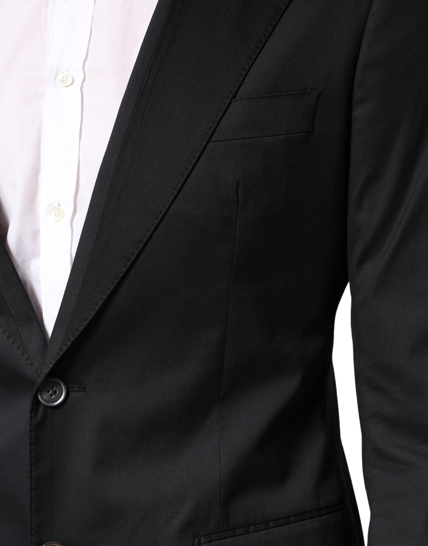 Dolce & Gabbana Black Cotton Single Breasted Slim Fit 2 Piece Suit