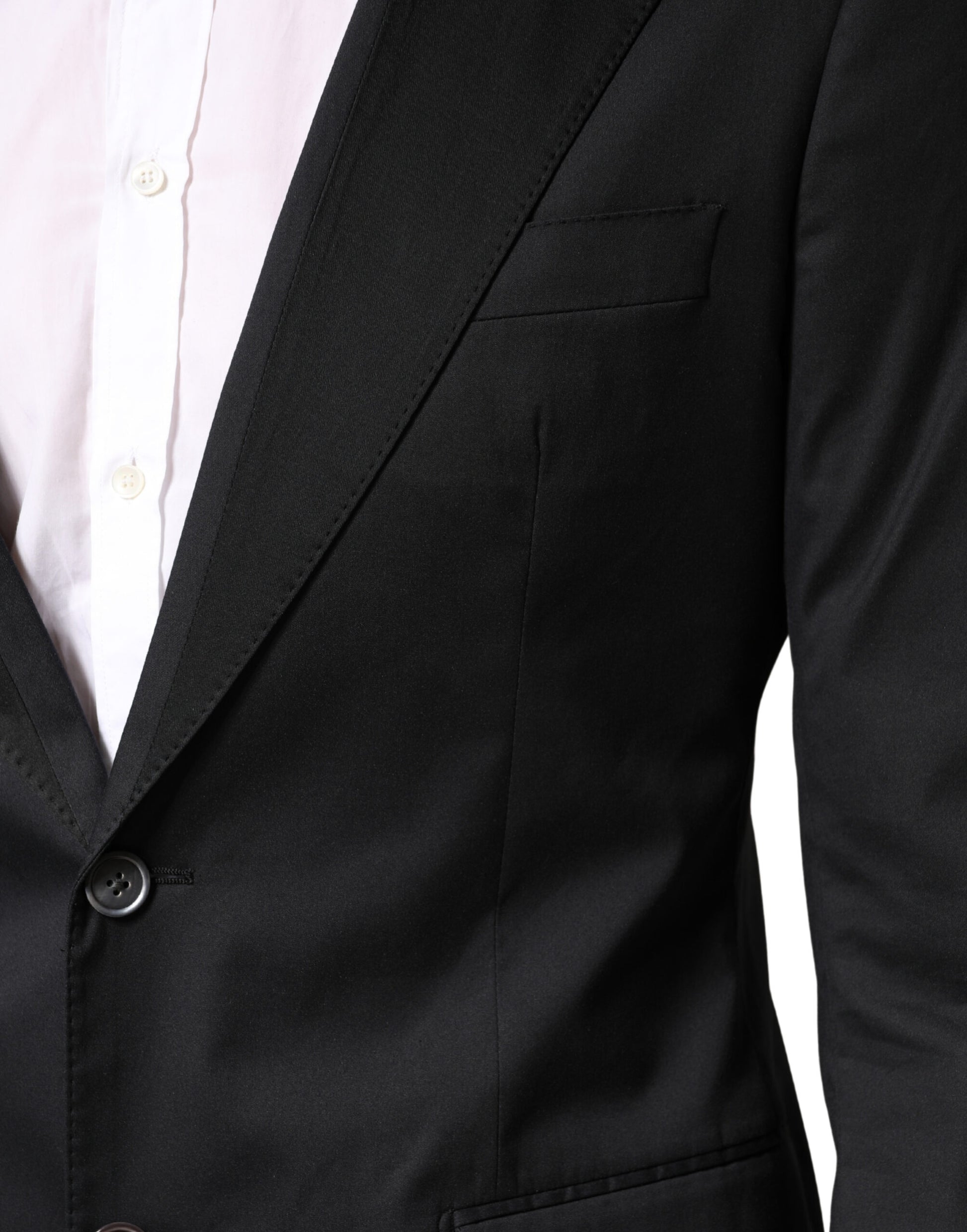 Dolce & Gabbana Black Cotton Single Breasted Slim Fit 2 Piece Suit