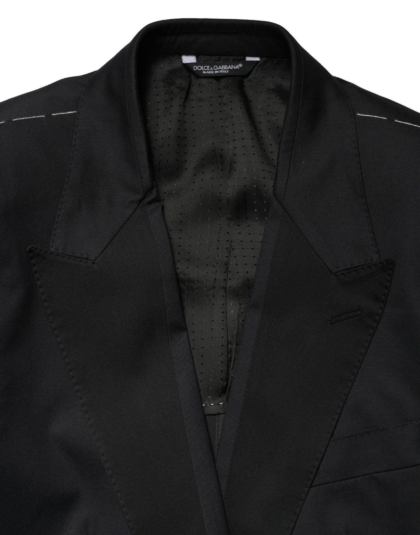Dolce & Gabbana Black Cotton Single Breasted Slim Fit 2 Piece Suit