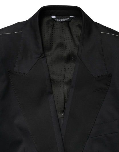Dolce & Gabbana Black Cotton Single Breasted Slim Fit 2 Piece Suit