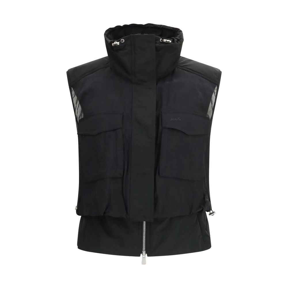PINKO Black Nylon Geraldine Vest Jacket
