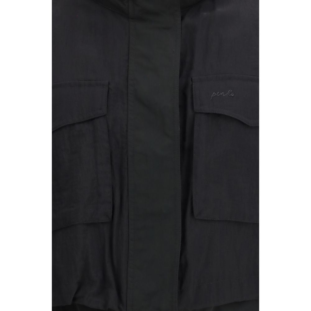 PINKO Black Nylon Geraldine Vest Jacket
