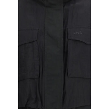 PINKO Black Nylon Geraldine Vest Jacket