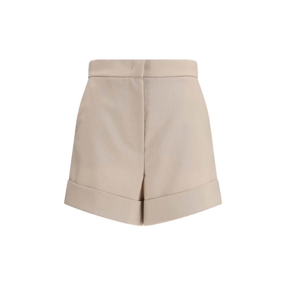 Max Mara Natural Beige Celebre Fleece Wool Shorts