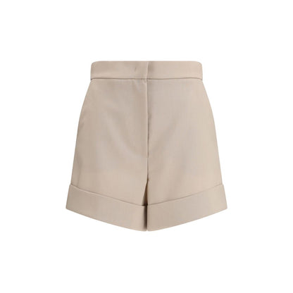 Max Mara Natural Beige Celebre Fleece Wool Shorts