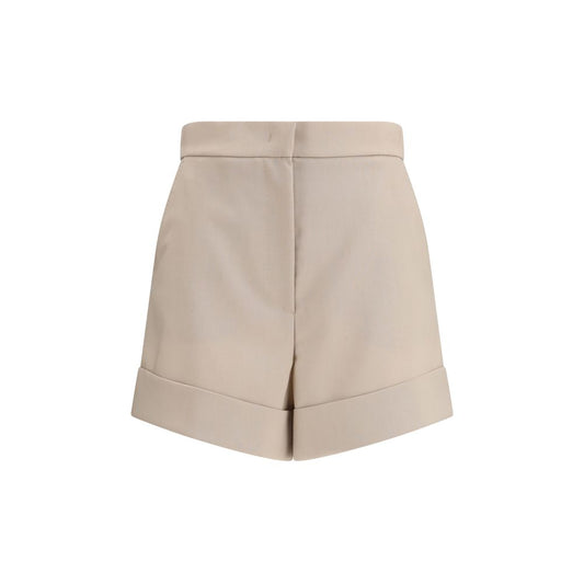 Max Mara Natural Beige Celebre Fleece Wool Shorts