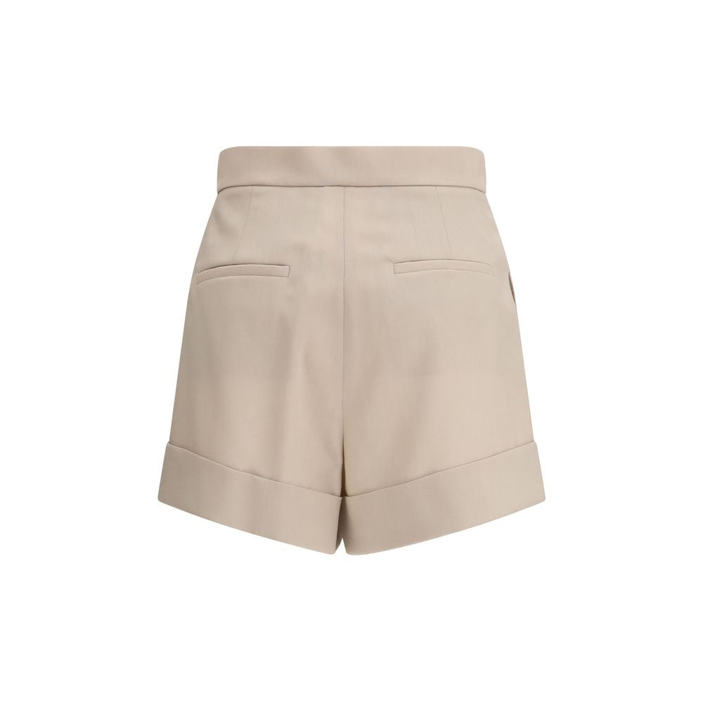 Max Mara Natural Beige Celebre Fleece Wool Shorts