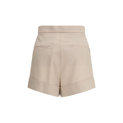 Max Mara Natural Beige Celebre Fleece Wool Shorts