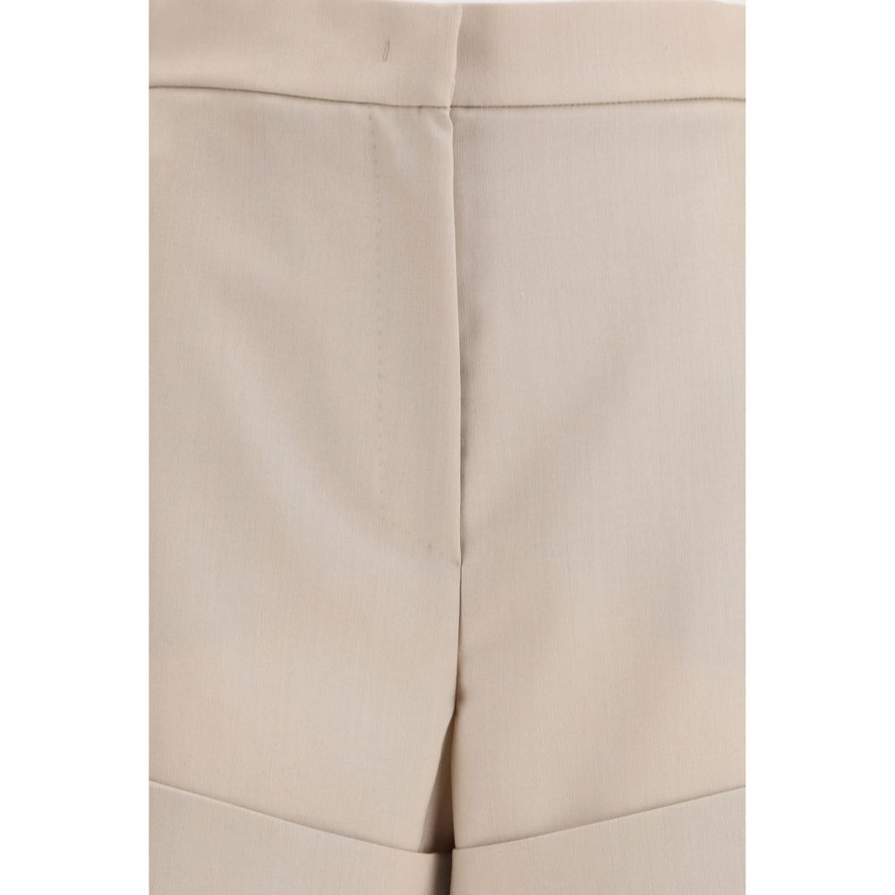 Max Mara Natural Beige Celebre Fleece Wool Shorts