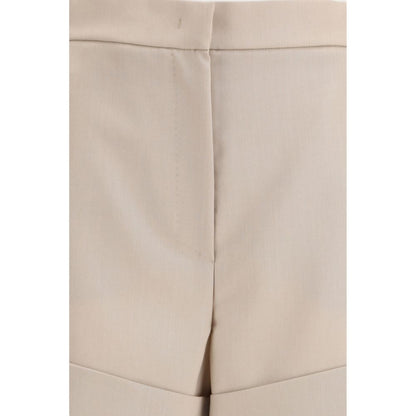 Max Mara Natural Beige Celebre Fleece Wool Shorts