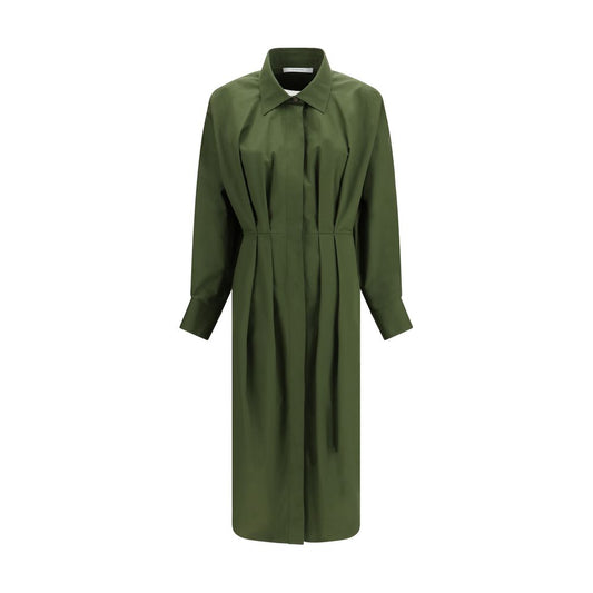 Givenchy Khaki Green Cotton Poplin Midi Shirt Dress