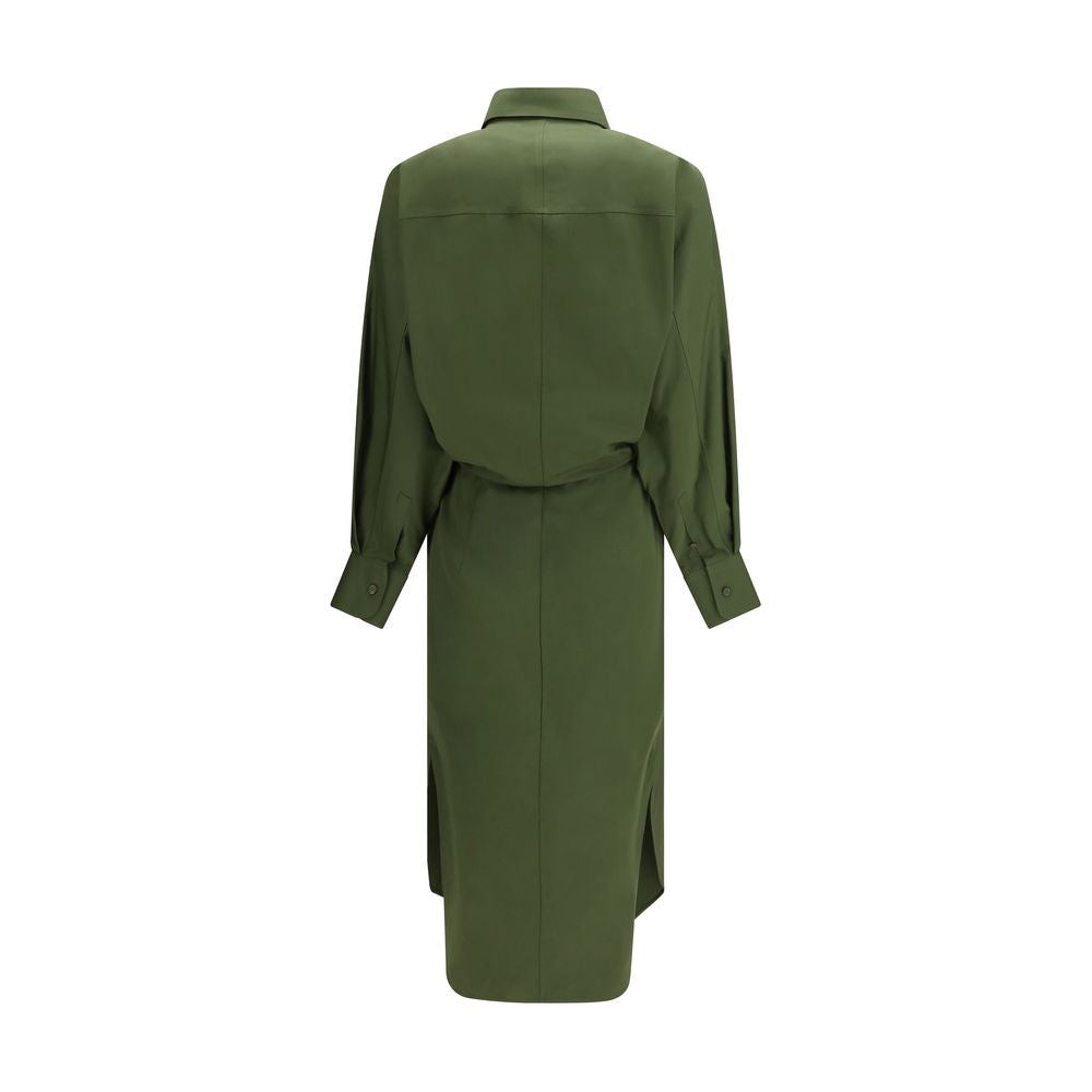 Givenchy Khaki Green Cotton Poplin Midi Shirt Dress