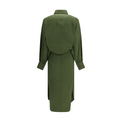 Givenchy Khaki Green Cotton Poplin Midi Shirt Dress