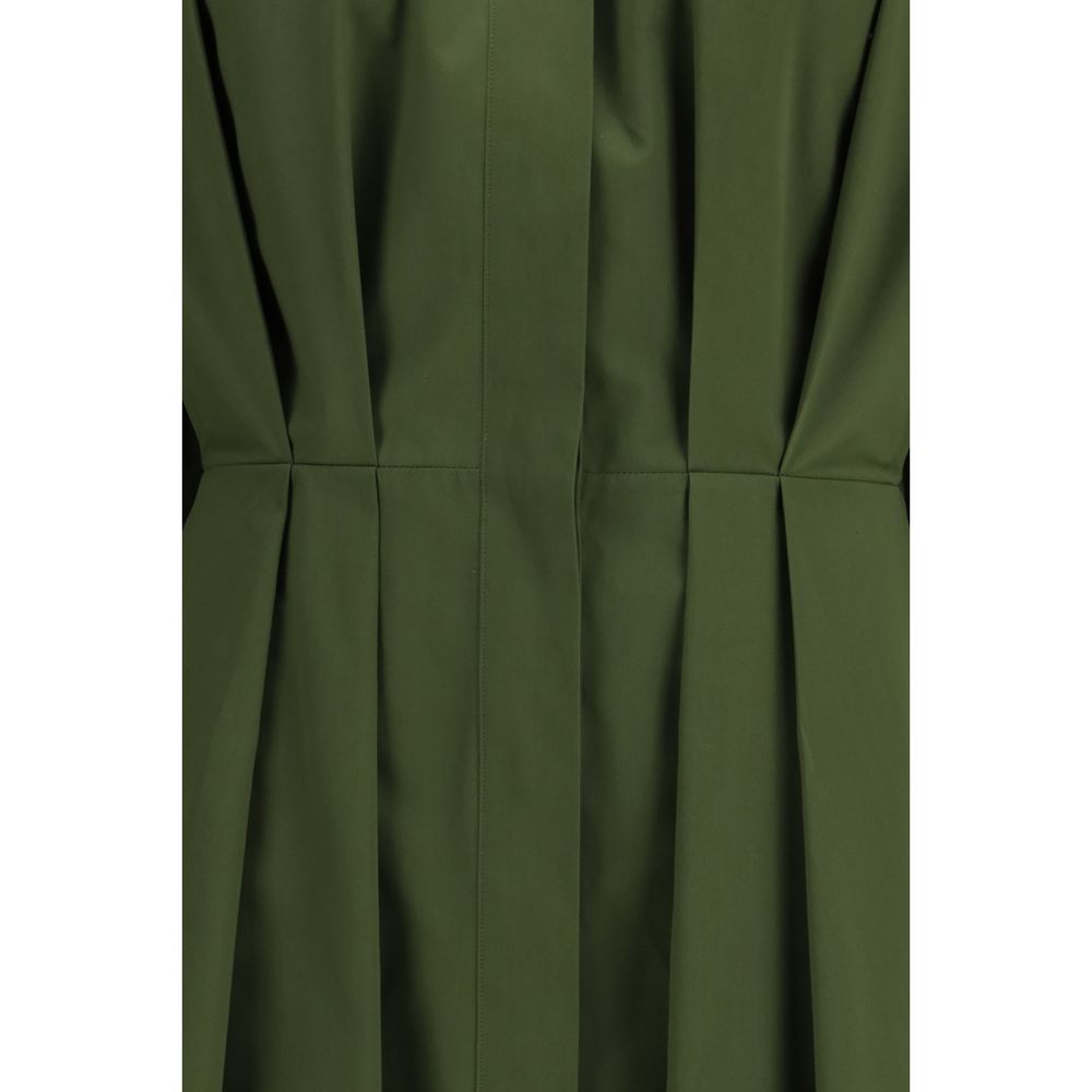 Givenchy Khaki Green Cotton Poplin Midi Shirt Dress