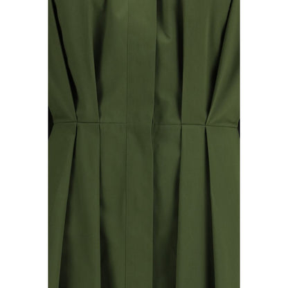 Givenchy Khaki Green Cotton Poplin Midi Shirt Dress