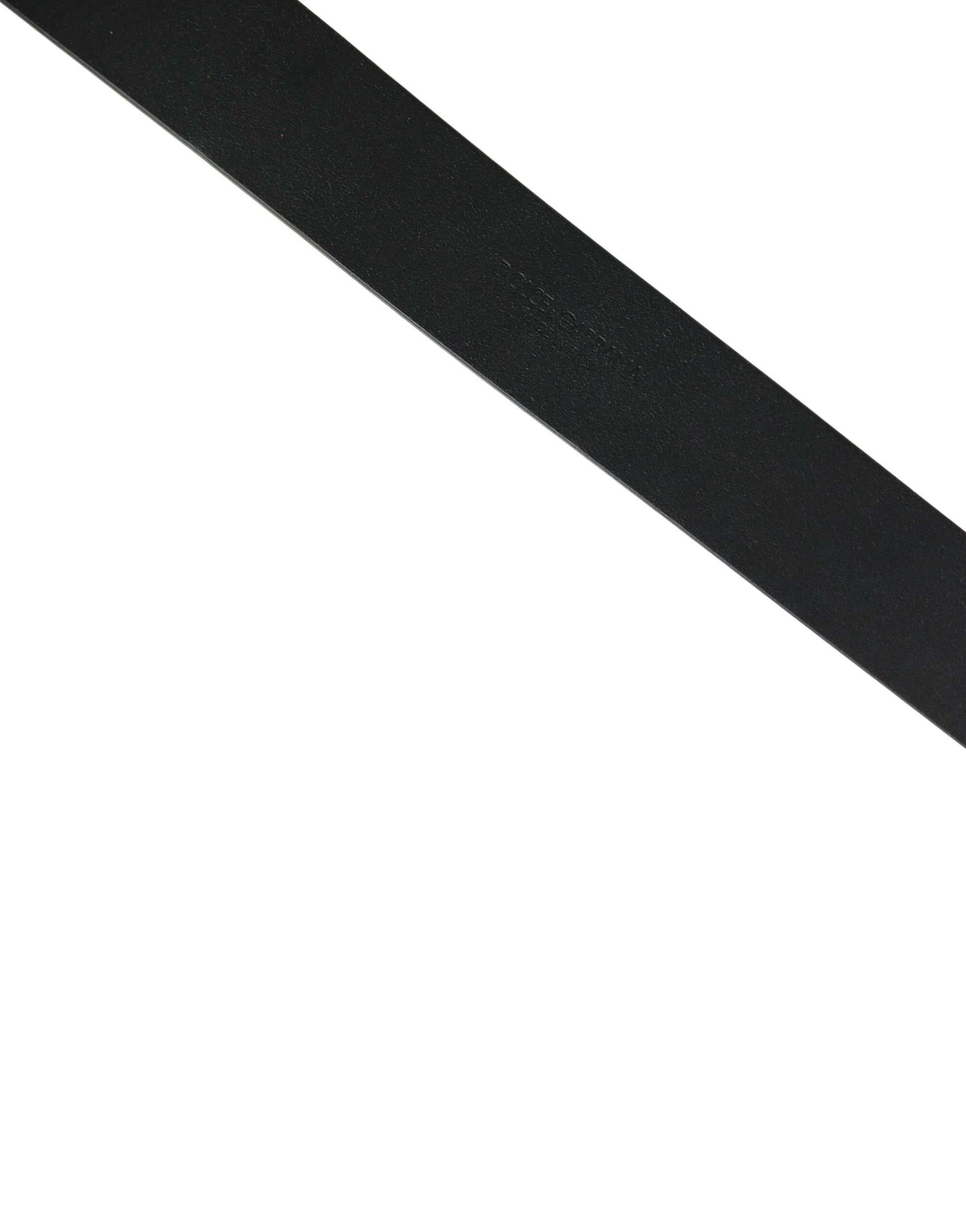 Dolce & Gabbana Black Calf Leather Gold Metal Buckle Belt