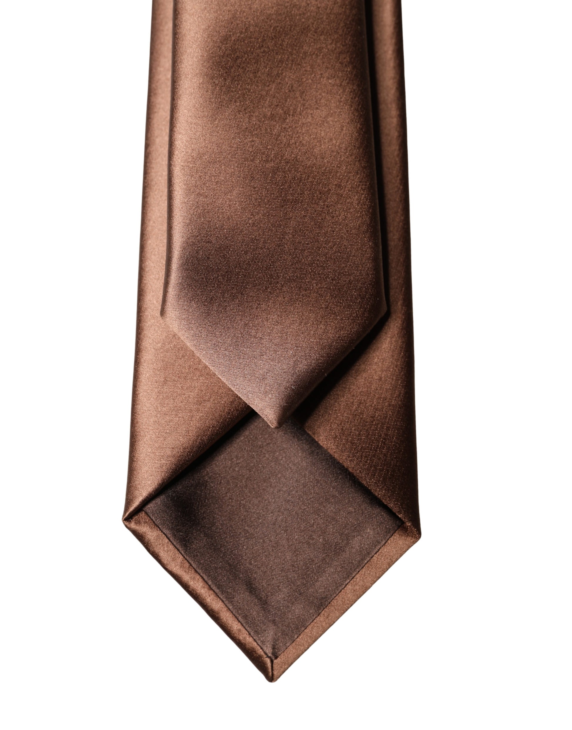 Dolce & Gabbana Brown Satin Silk Wide Adjustable Men Necktie