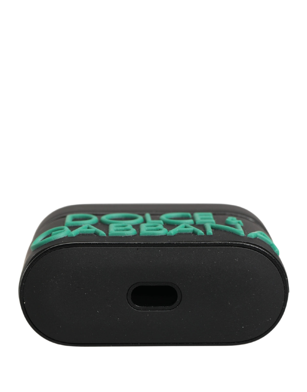 Dolce & Gabbana Black PVC Embossed Logo Flip Holder Airpods Case