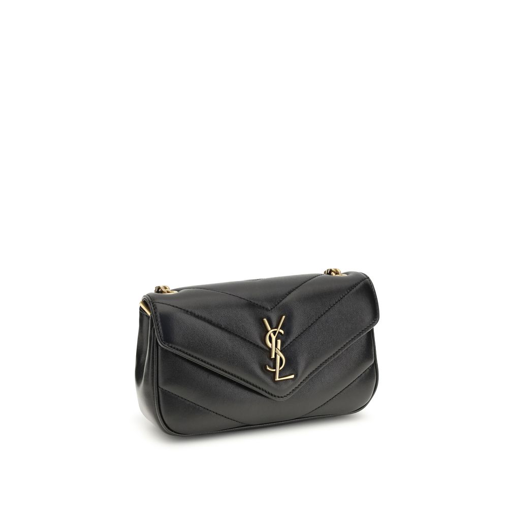 Saint Laurent Black Lamb Leather LouLou Mini Shoulder Bag