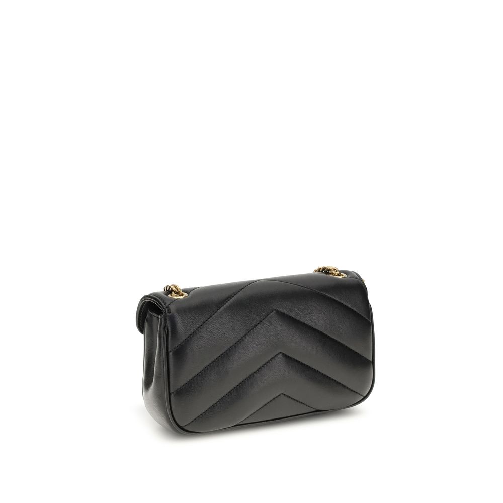 Saint Laurent Black Lamb Leather LouLou Mini Shoulder Bag