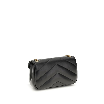 Saint Laurent Black Lamb Leather LouLou Mini Shoulder Bag