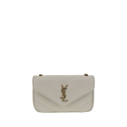 Saint Laurent Grey Lamb Leather LouLou Mini Shoulder Bag