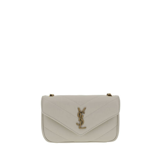 Saint Laurent Grey Lamb Leather LouLou Mini Shoulder Bag