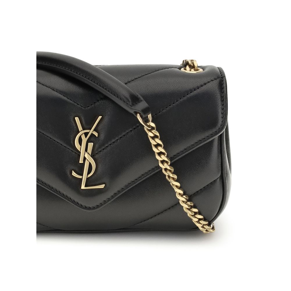 Saint Laurent Black Lamb Leather LouLou Mini Shoulder Bag