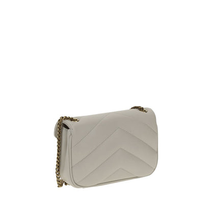 Saint Laurent Grey Lamb Leather LouLou Mini Shoulder Bag