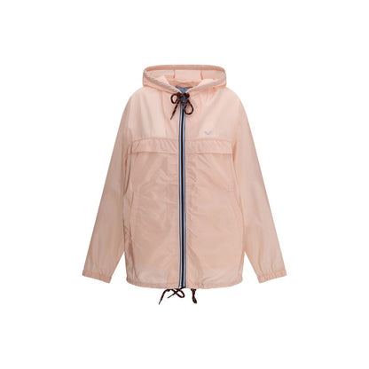 Prada Pink Hooded Drawstring Rain Jacket