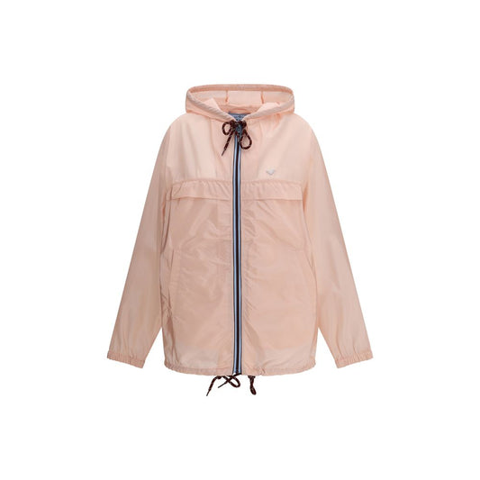 Prada Pink Hooded Drawstring Rain Jacket