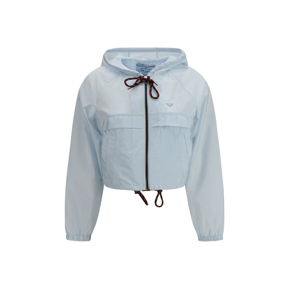 Prada Blue Re-Nylon Windbreaker Shell Jacket