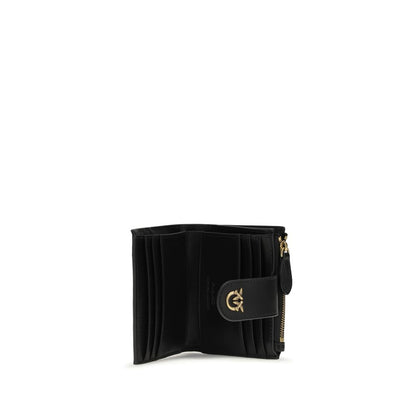 PINKO Black Compact Calf Leather Wallet