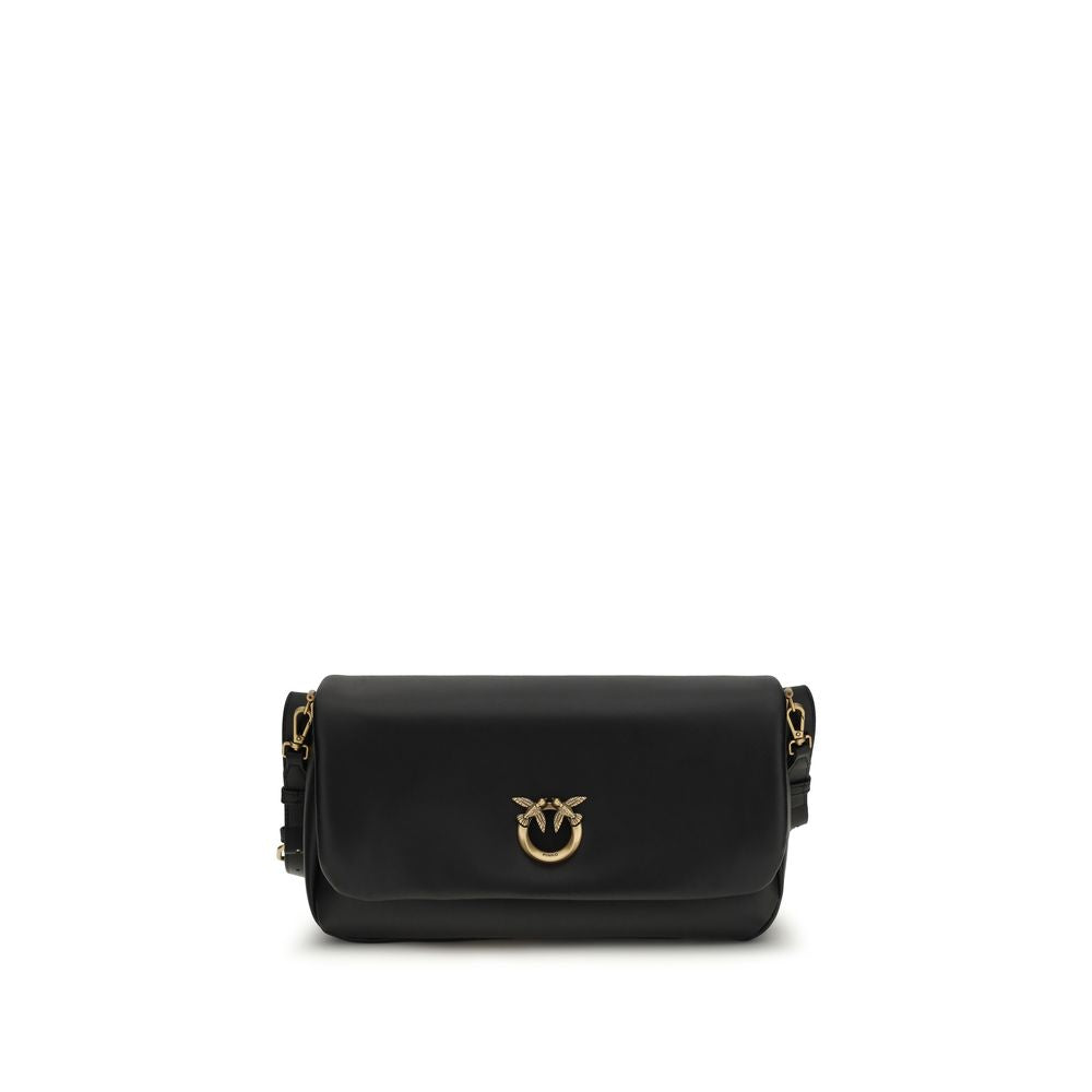 PINKO Black Baguette Soft Shoulder Leather Bag