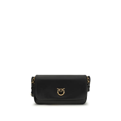 PINKO Black Baguette Soft Shoulder Leather Bag
