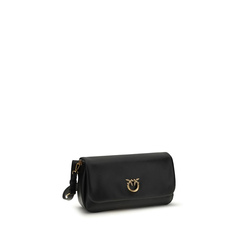 PINKO Black Baguette Soft Shoulder Leather Bag