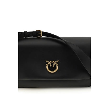 PINKO Black Baguette Soft Shoulder Leather Bag