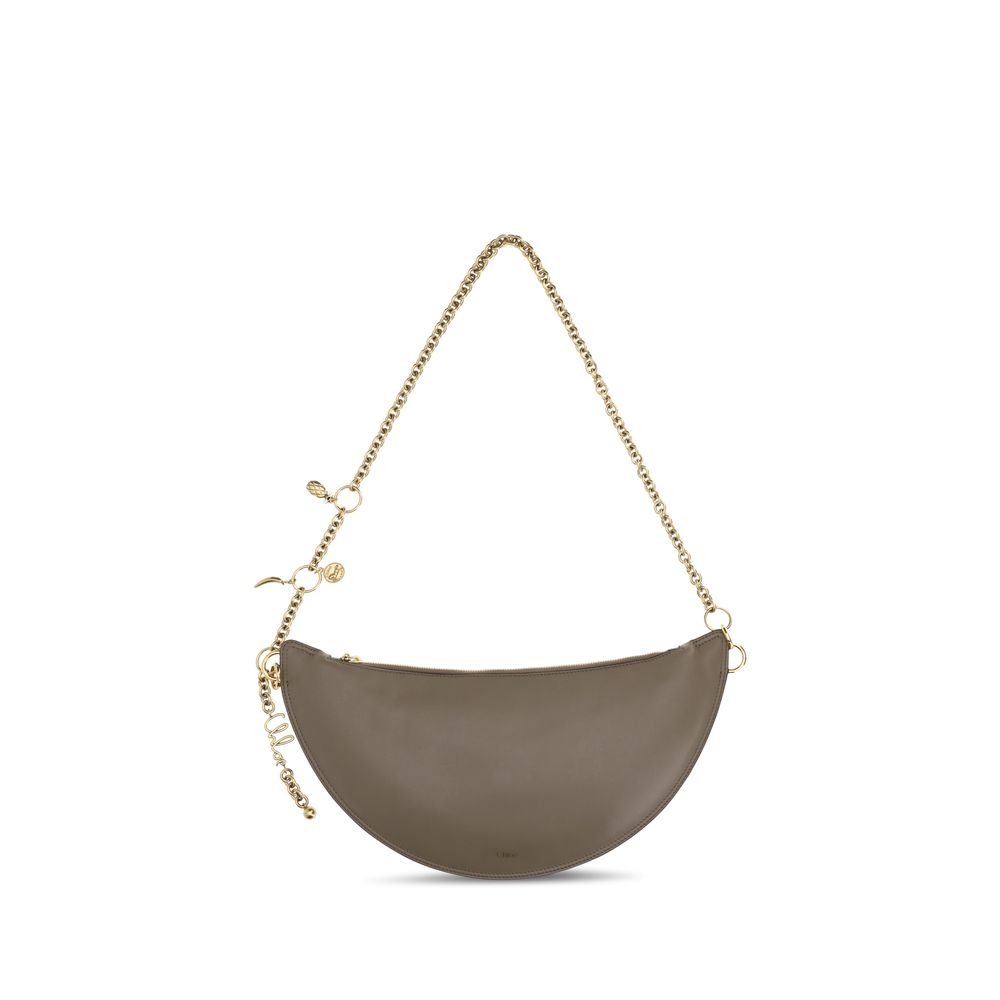 Chloé Gray Calf Leather Icons Shoulder Bag