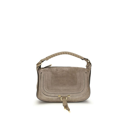 Chloé Beige Suede Leather Marcie Shoulder Bag