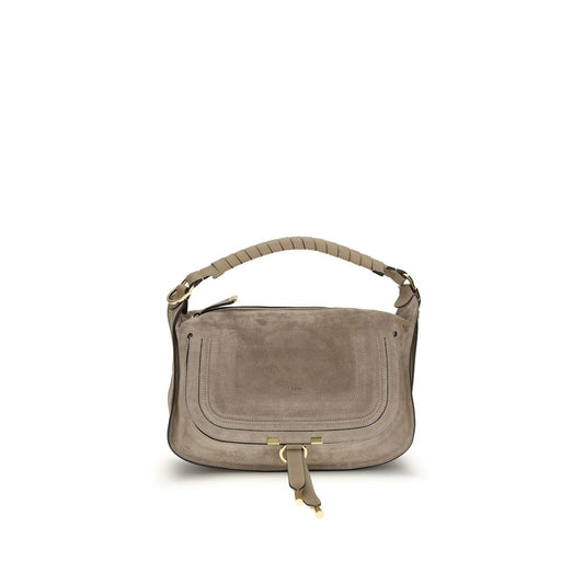 Chloé Beige Suede Leather Marcie Shoulder Bag